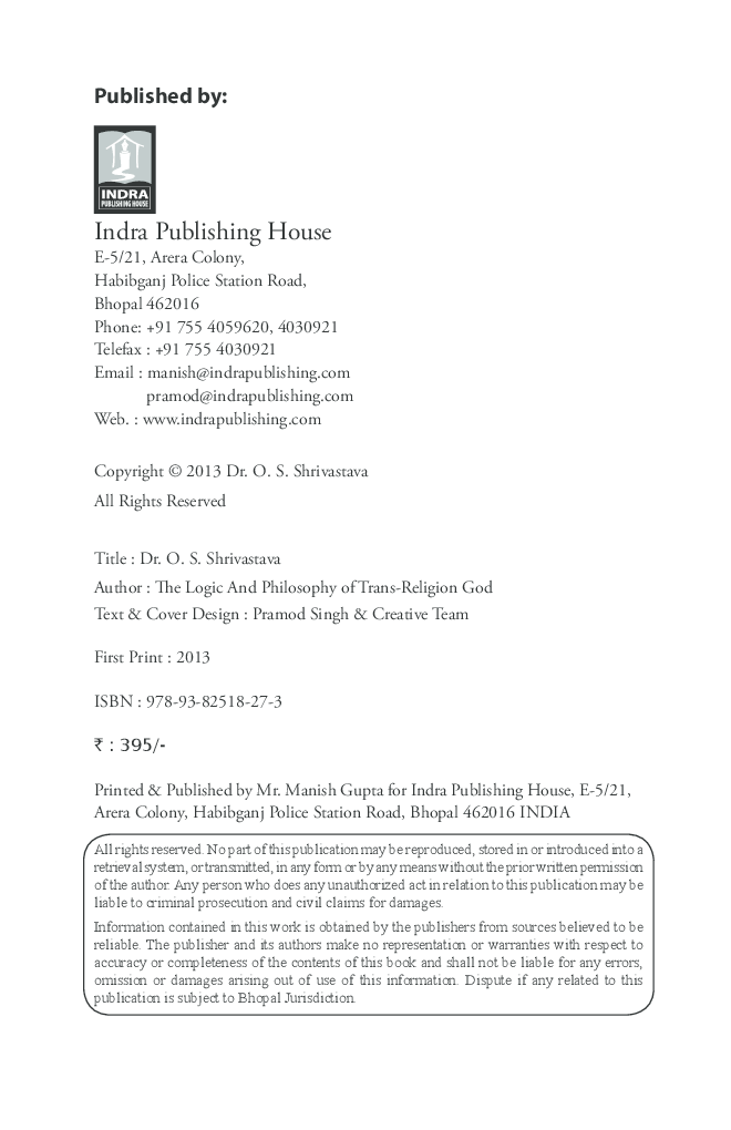 The Logic And Philosophy of Trans Religion God By Dr. O. S. Shrivastava - Page 3