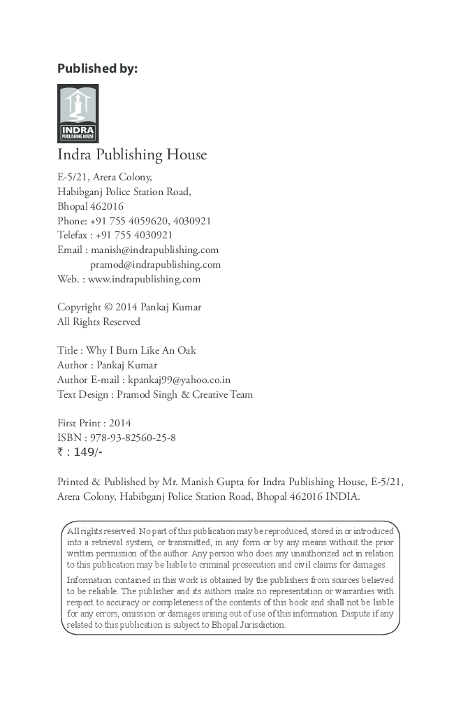 Why I Burn Like An Oak By Pankaj Kumar - Page 3