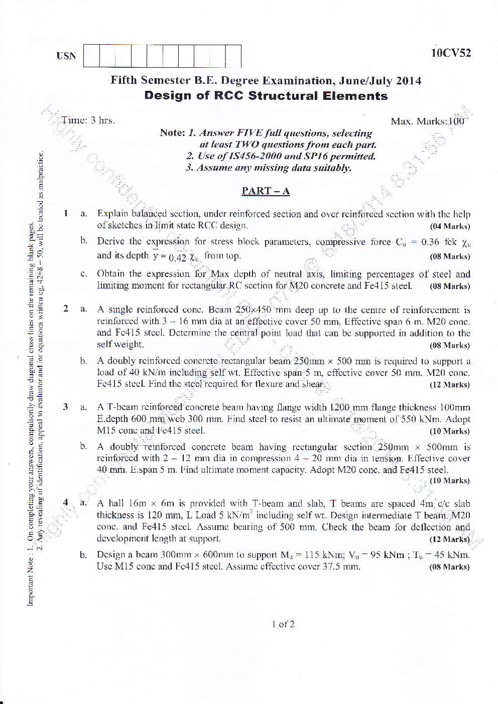 vtu 7th sem civil question papers download