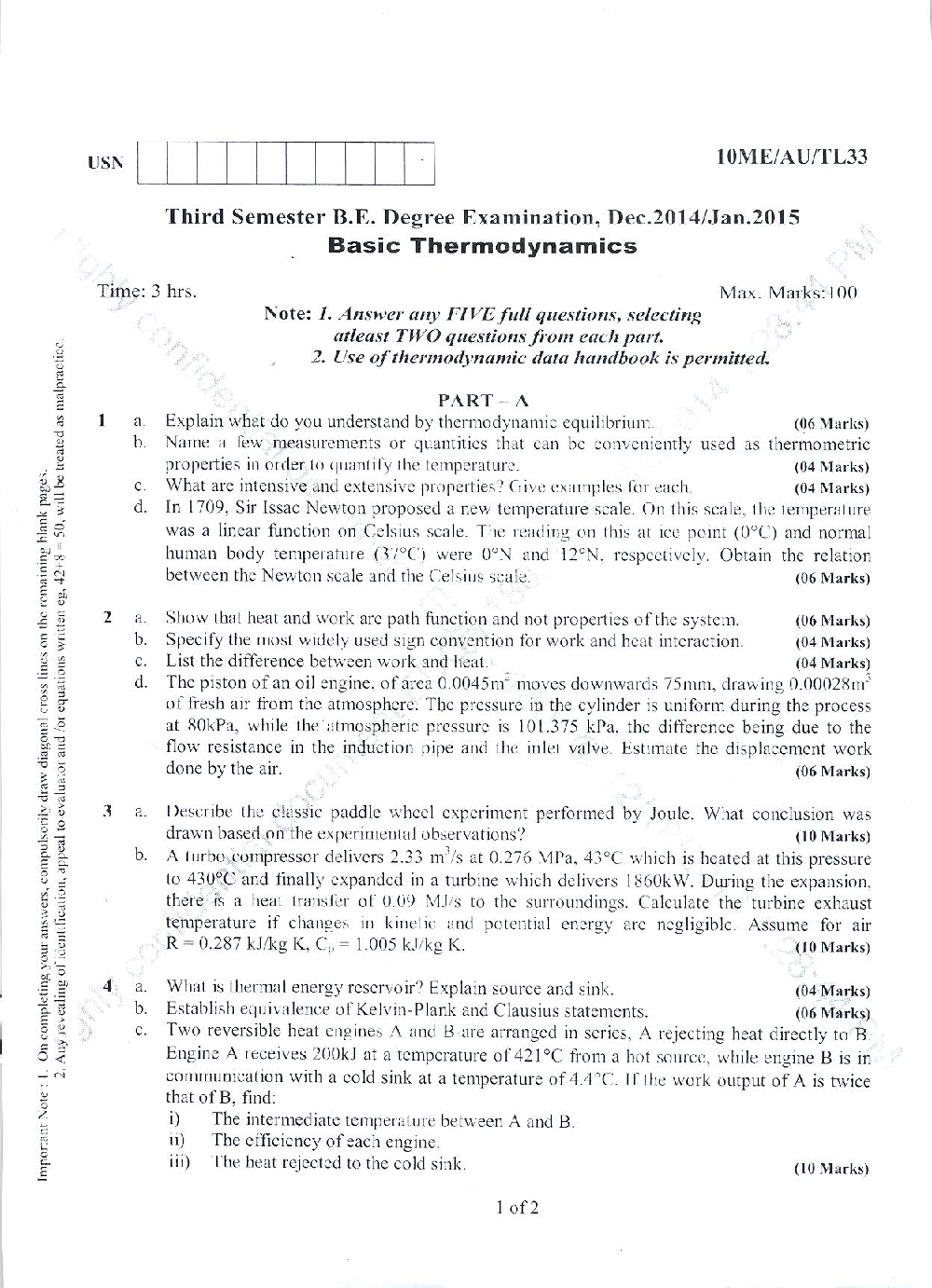 VTU QUESTION PAPERS 3rd Semester Mechanical Engineering 2011-2014 - Page 2