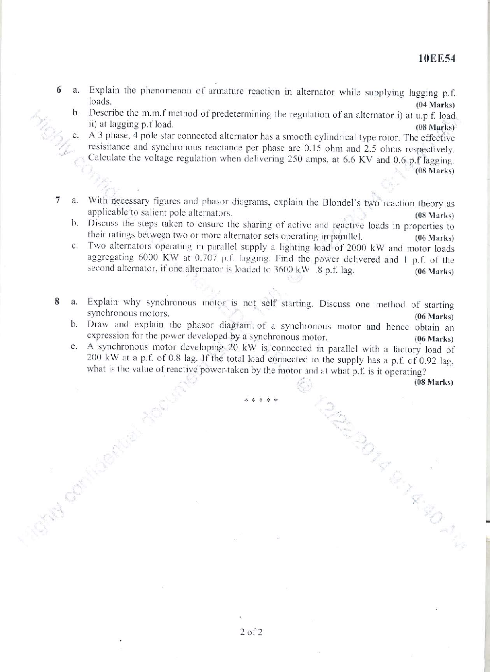VTU QUESTION PAPERS 5th Semester Electrical and Electronics Engineering 2011 - 2014 - Page 3