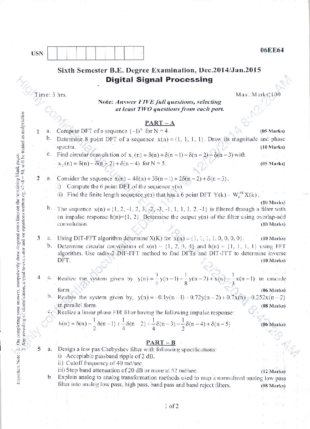 VTU QUESTION PAPERS 6th Semester Electrical and Electronics Engineering 2011 - 2014 - Page 2