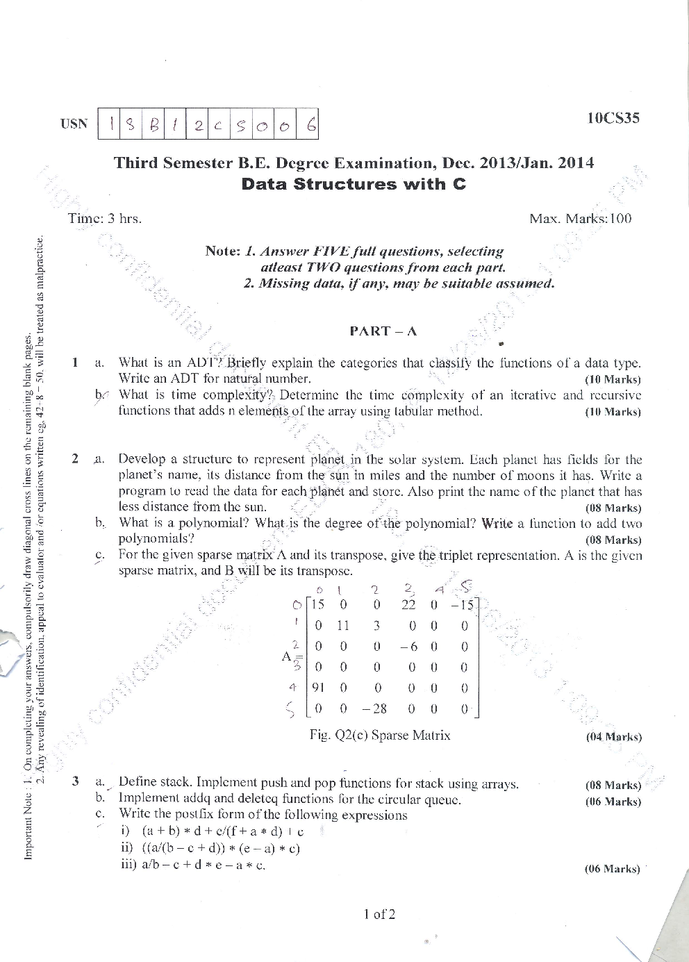 VTU QUESTION PAPERS 3rd Semester Computer Science and Engineering 2011 - 2014 - Page 3