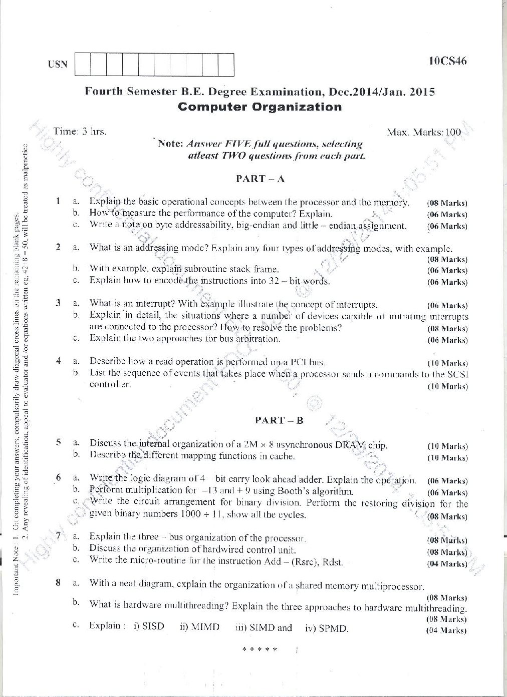 VTU QUESTION PAPERS 4th Semester Computer Science and Engineering 2011 - 2014 - Page 2
