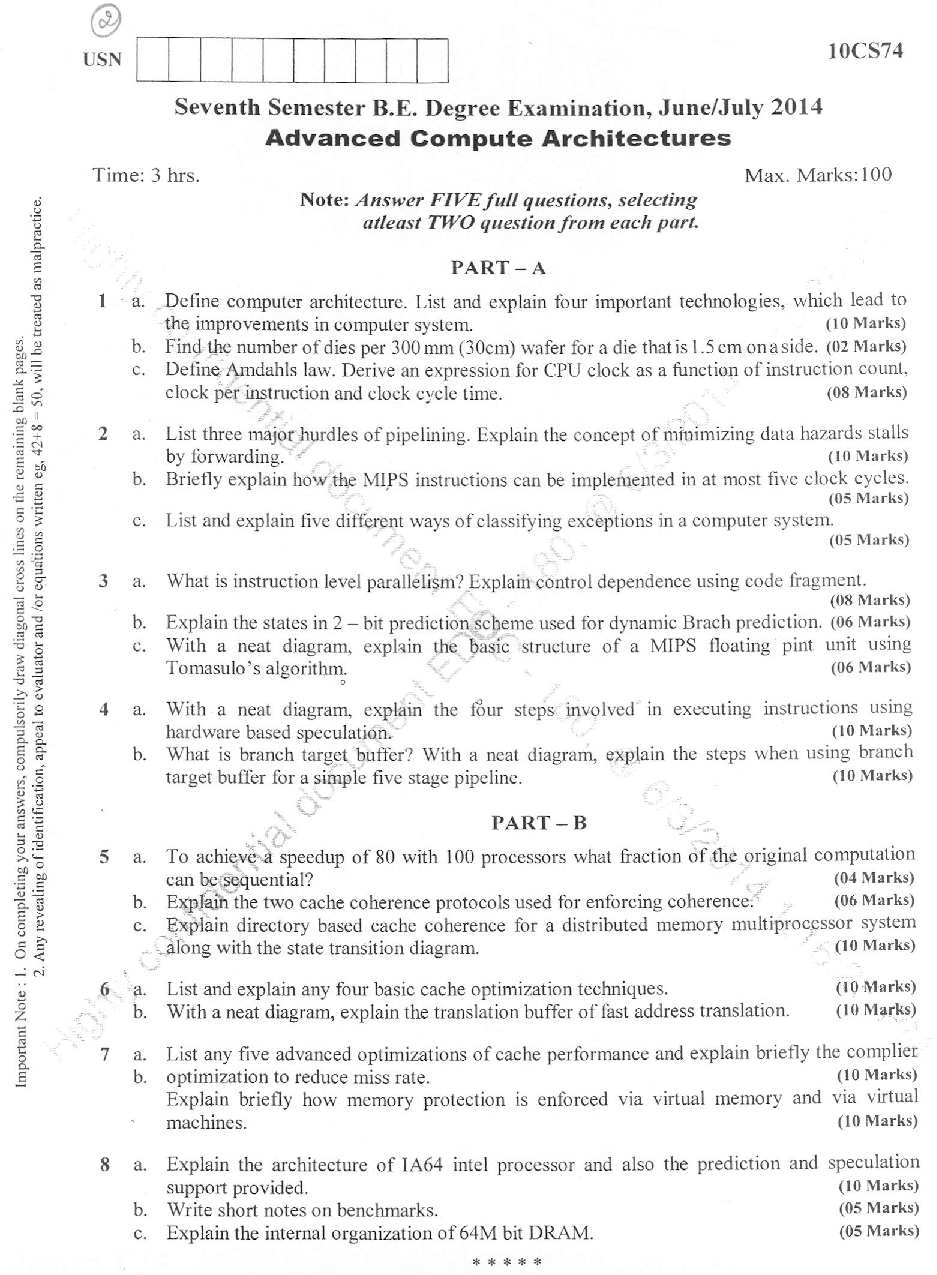 VTU QUESTION PAPERS 7th Semester Computer Science and Engineering 2011 - 2014 - Page 3