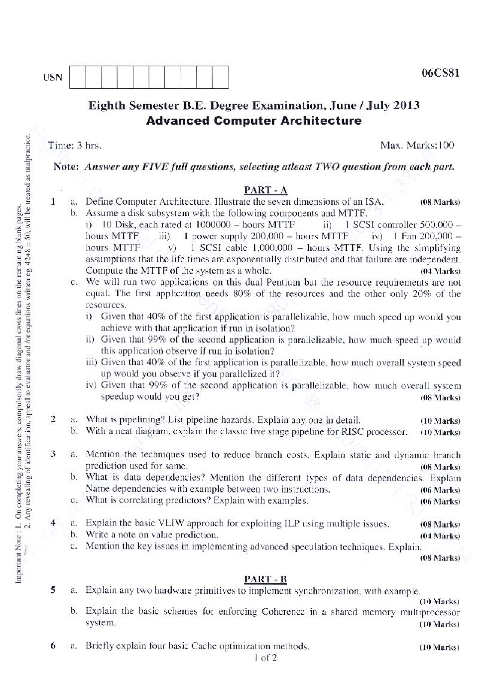 VTU QUESTION PAPERS 7th Semester Computer Science and Engineering 2011 - 2014 - Page 5