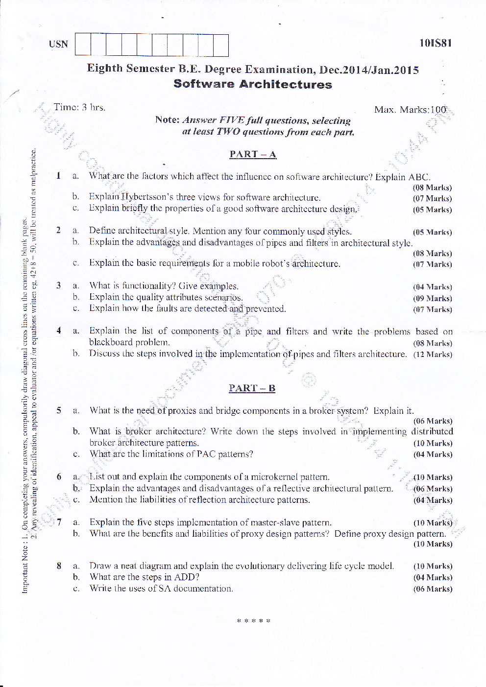 VTU QUESTION PAPERS 8th Semester Computer Science and Engineering 2011 - 2014 - Page 2
