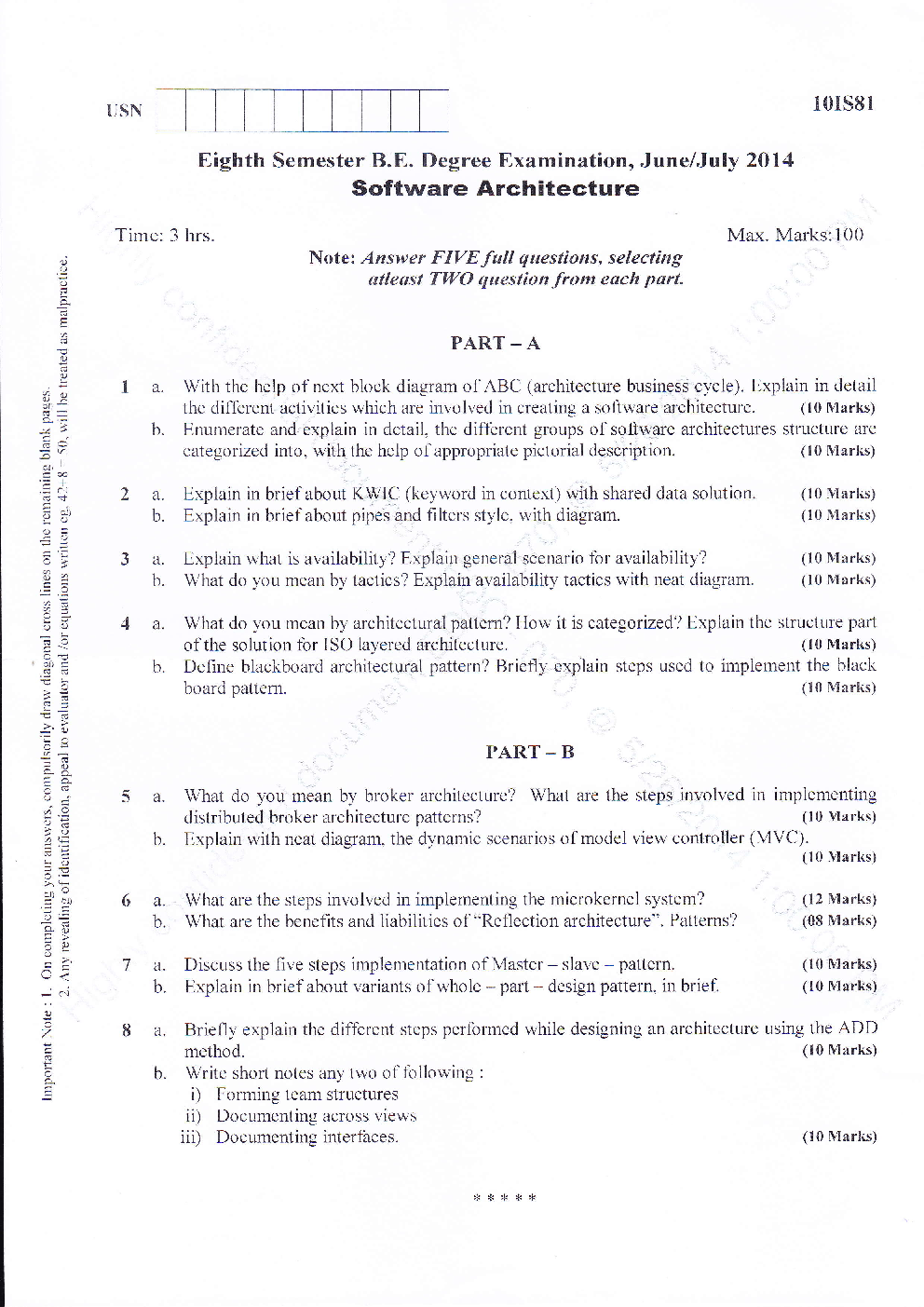 VTU QUESTION PAPERS 8th Semester Computer Science and Engineering 2011 - 2014 - Page 3