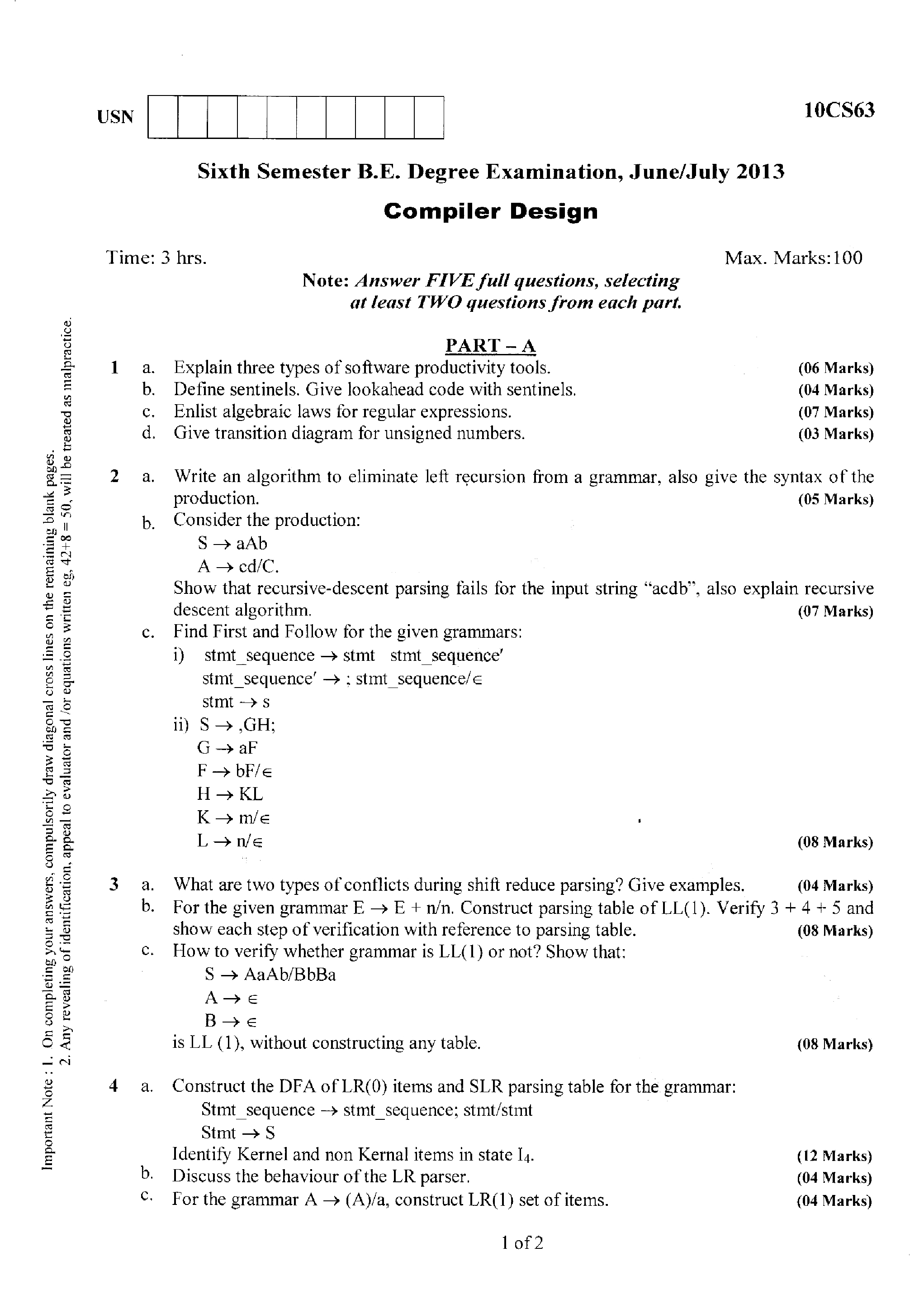 VTU QUESTION PAPERS 6th Semester Information Science Engineering 2010 - 2013 - Page 2