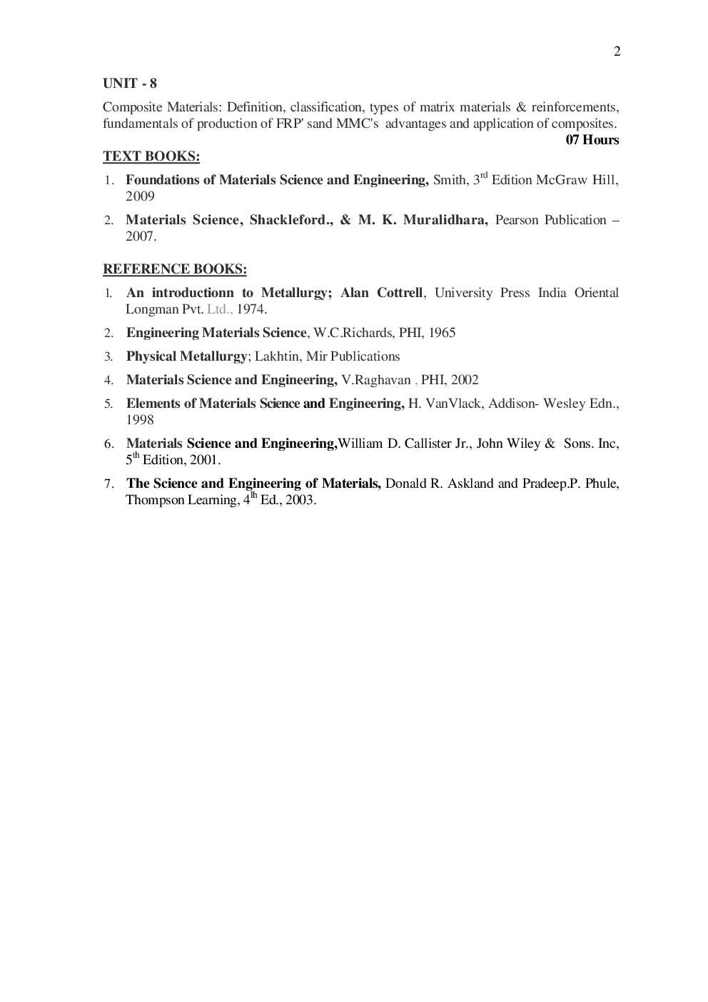 Mechanical Engineering Syllabus 2nd 3rd and 4th Year - Page 3