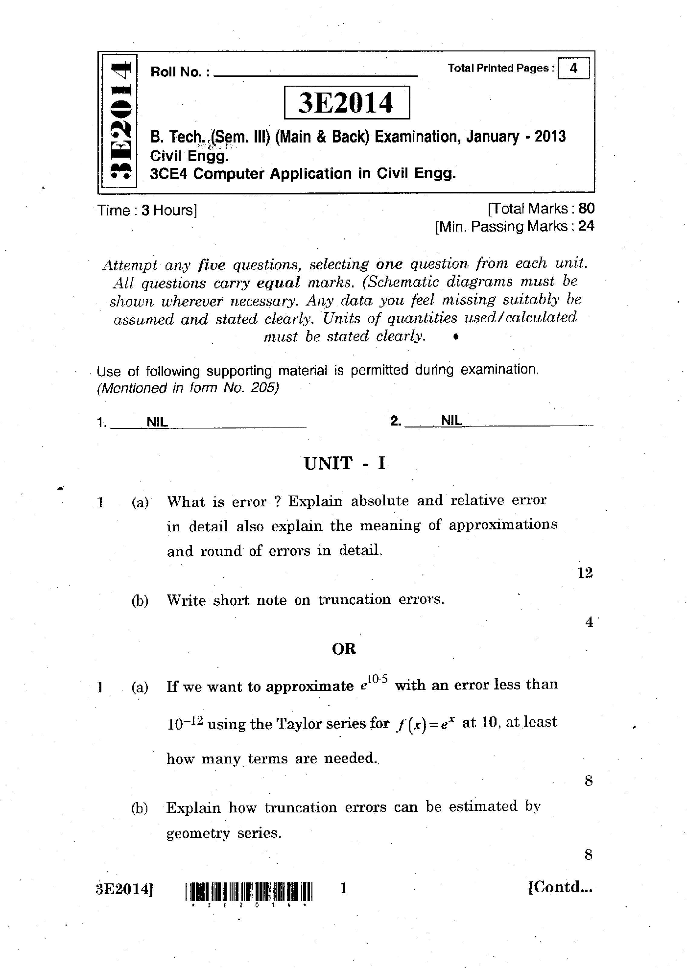 RTU QUESTION PAPERS 2nd Year Civil 2009-2014 - Page 2
