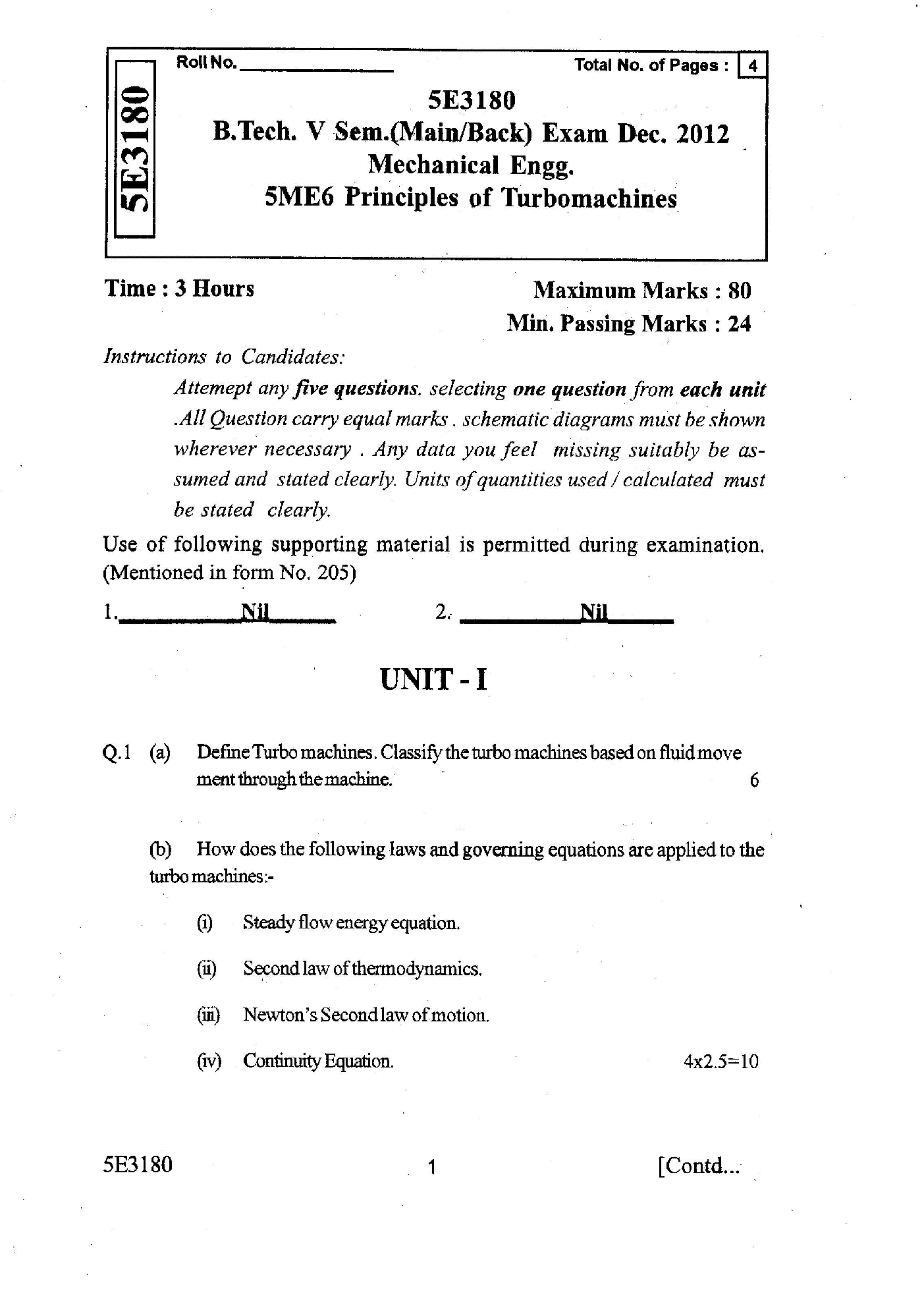 RTU QUESTION PAPERS 3nd Year Mechanical 2009-2013 - Page 2
