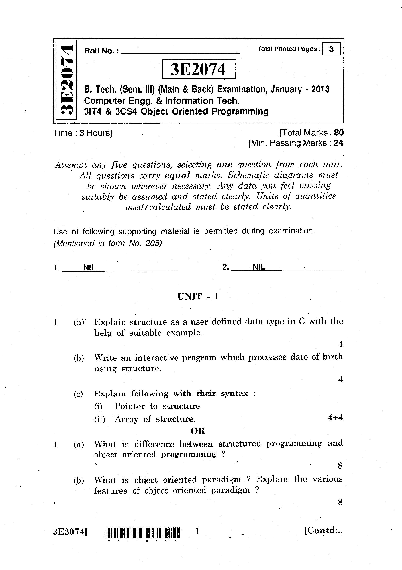 Download RTU Previous Year Question Papers Of 2nd Year Computer Science