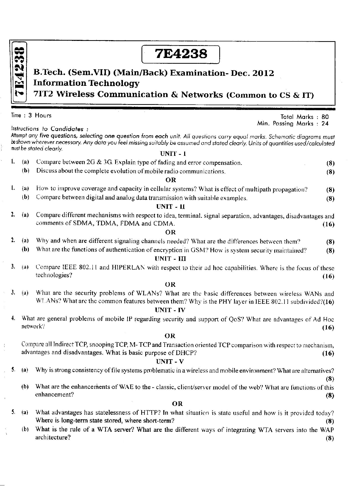 RTU QUESTION PAPERS 4th Year Computer Science 2009-2014 - Page 2
