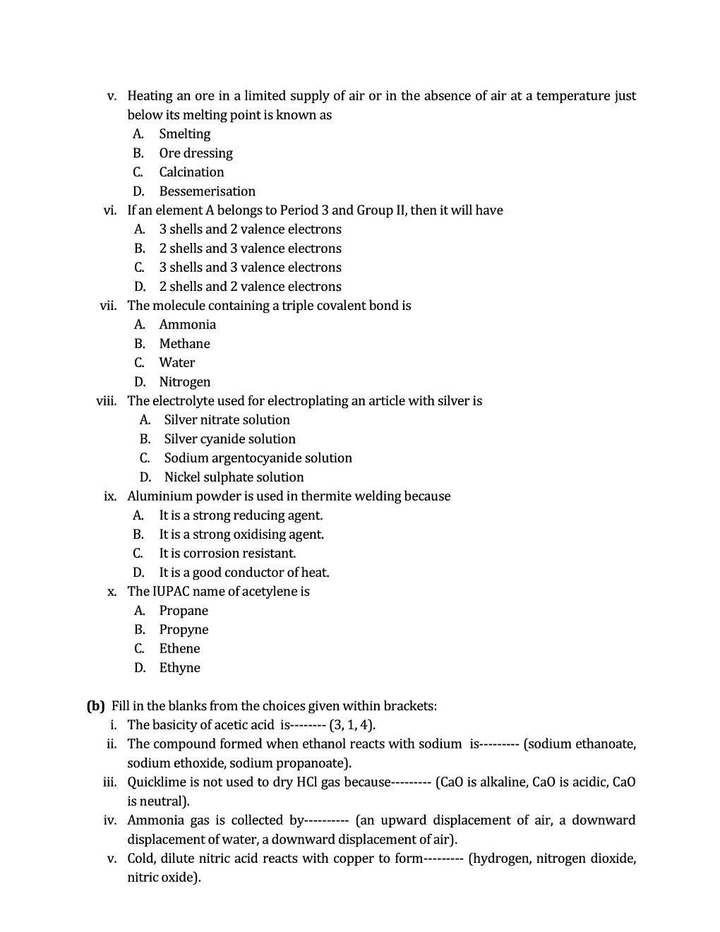 ICSE Sample Question Papers For Class 10 CHEMISTRY - Page 3