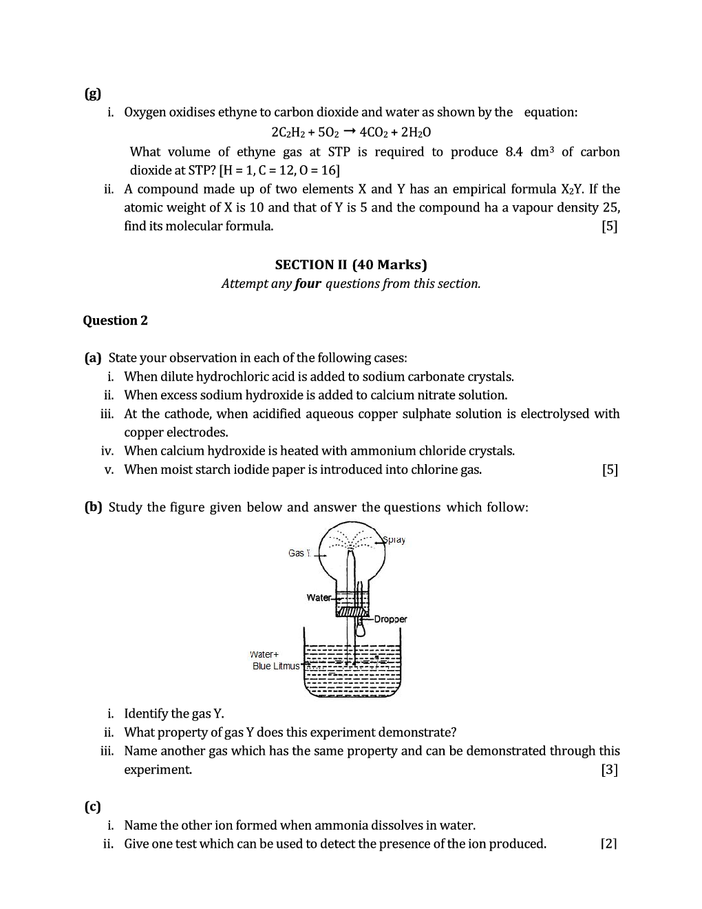 ICSE Sample Question Papers For Class 10 CHEMISTRY - Page 5