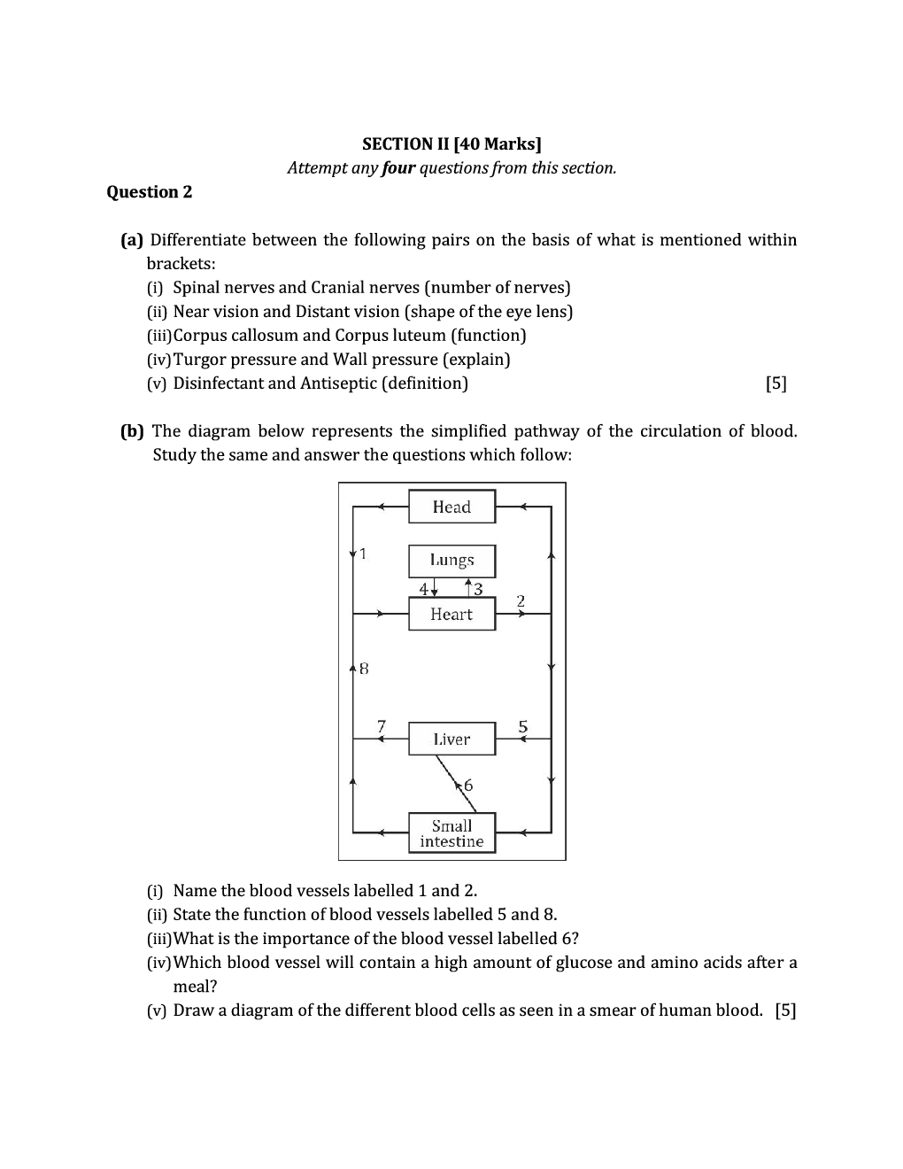 ICSE Sample Question Papers For Class 10 BIOLOGY - Page 5