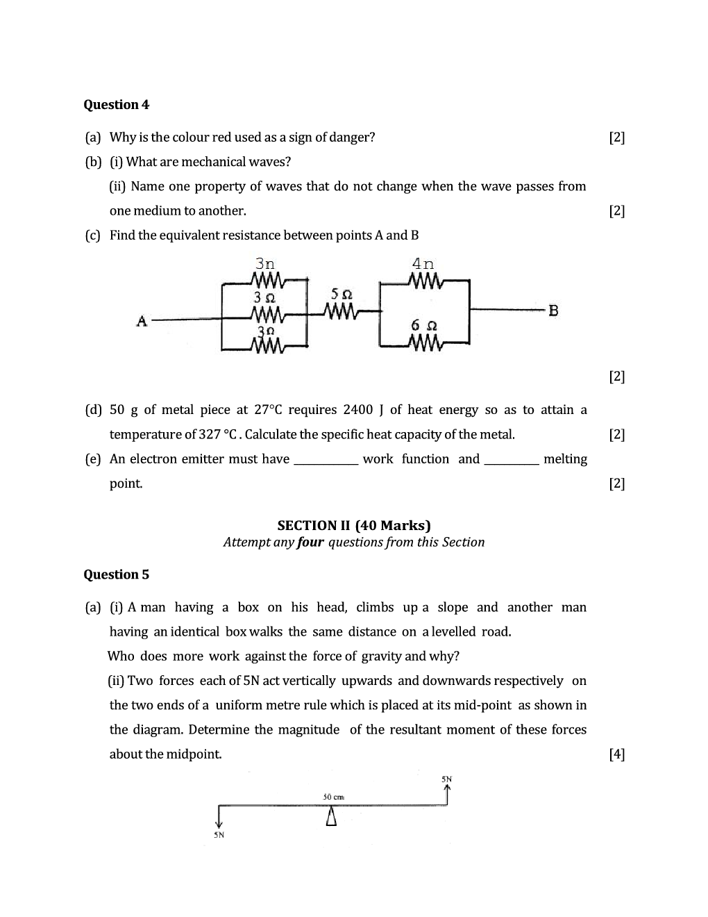 ICSE Sample Question Papers For Class 10 PHYSICS - Page 4