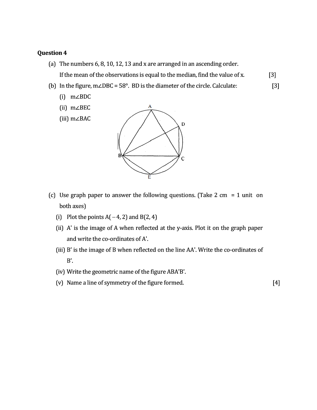 ICSE Sample Question Papers For Class 10 MATHEMATICS - Page 4