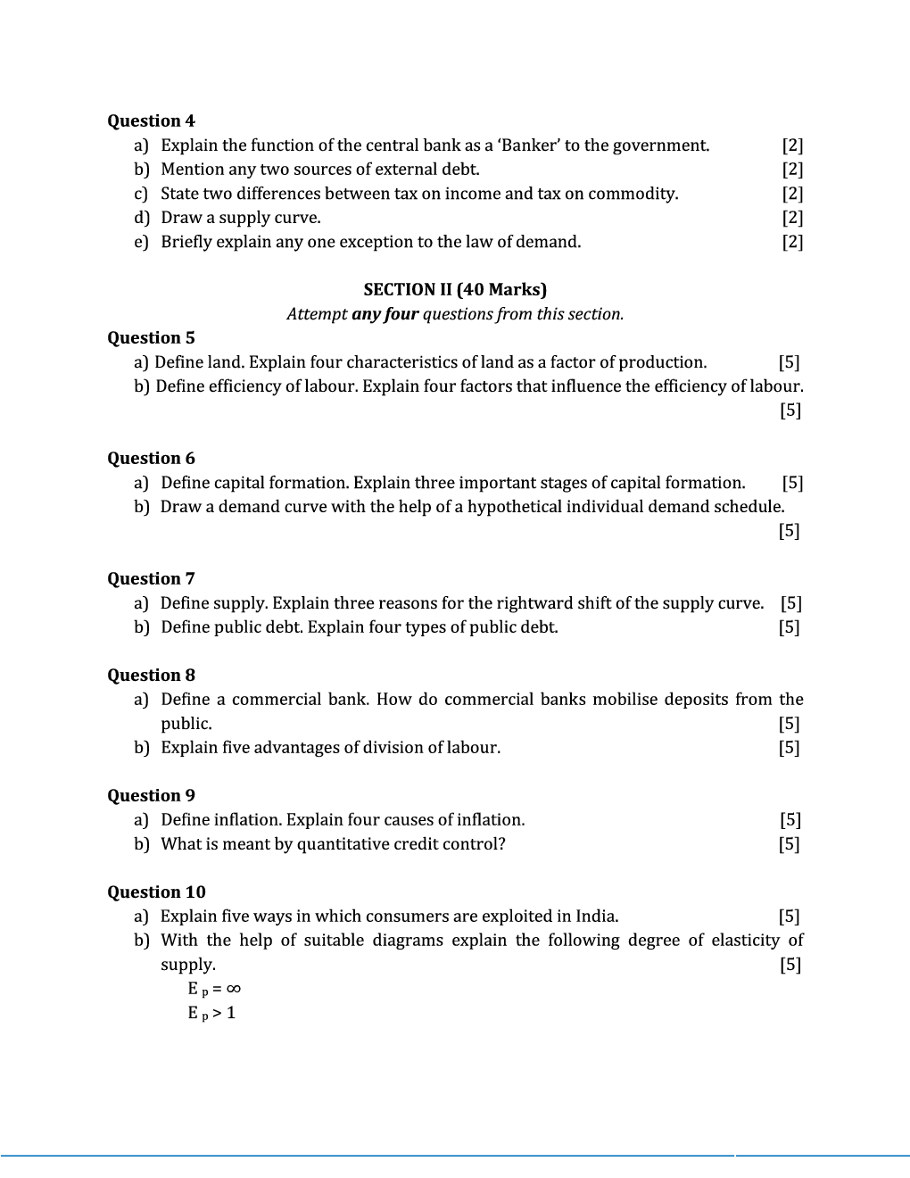 ICSE Sample Question Papers For Class 10 Economics - Page 3