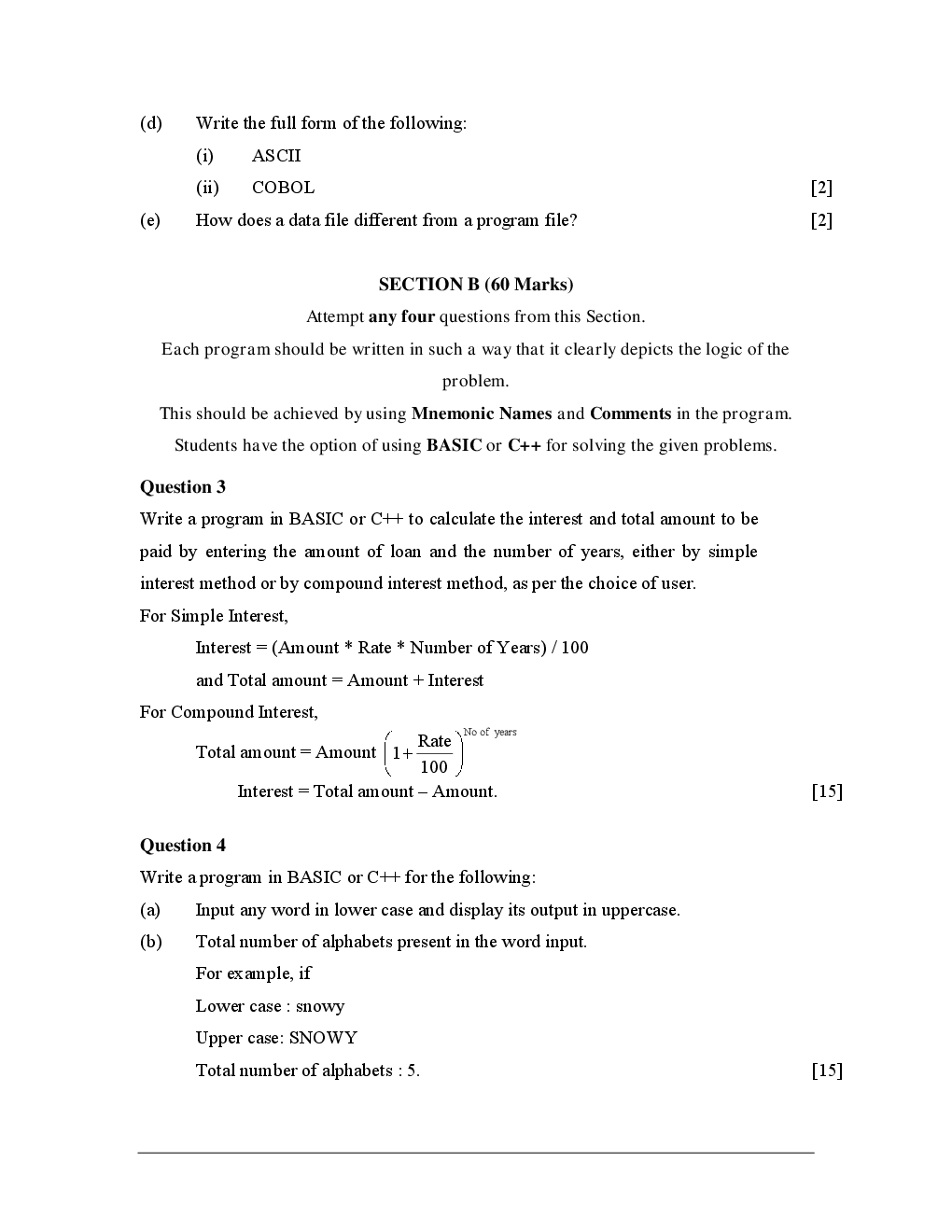 ICSE Sample Question Papers For Class 10 Computer-Science - Page 3