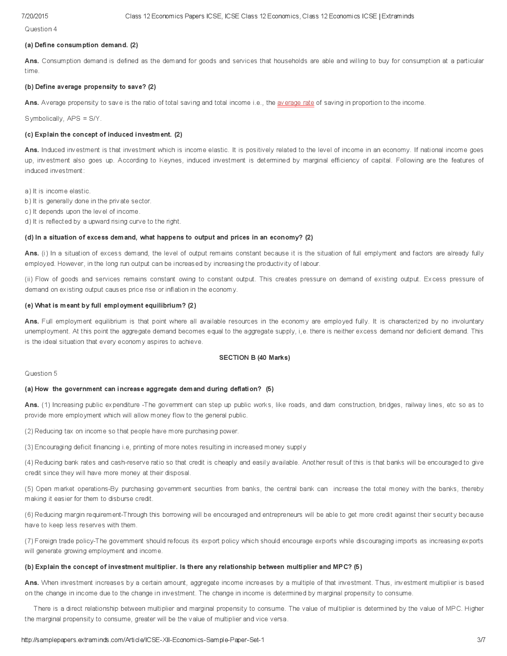 ISC Sample Question Papers For Class 12 Economics - Page 4