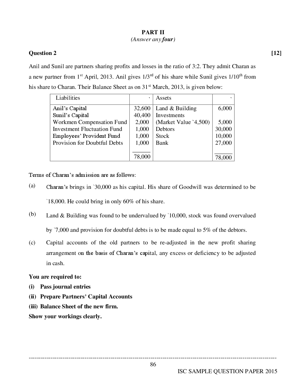 ISC Sample Question Papers For Class 12 Accounts - Page 3