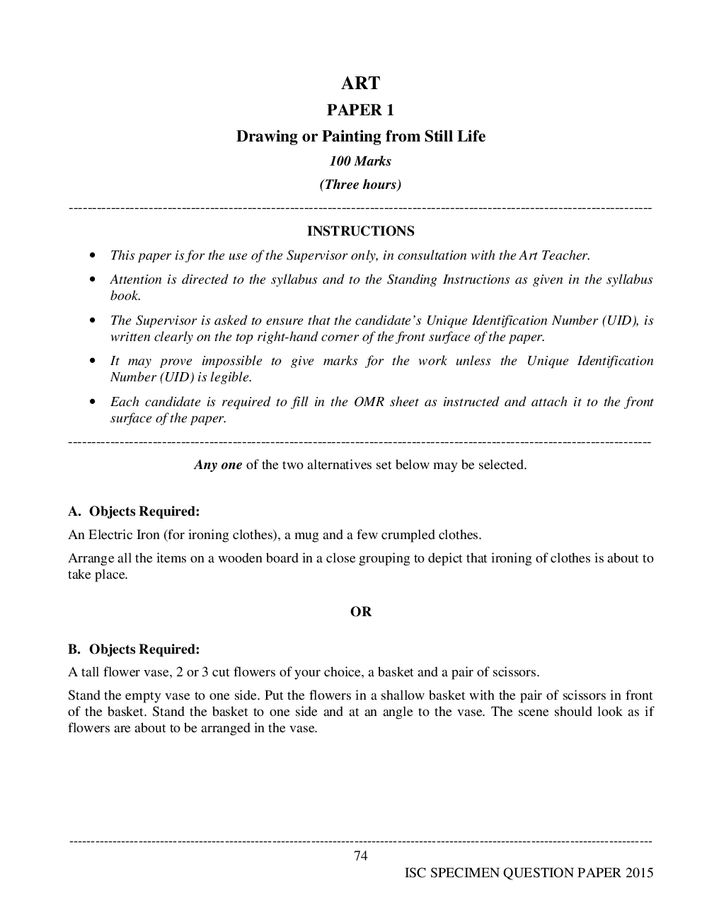 Download ISC Sample Question Papers For Class 12 Arts PDF Onine 2022