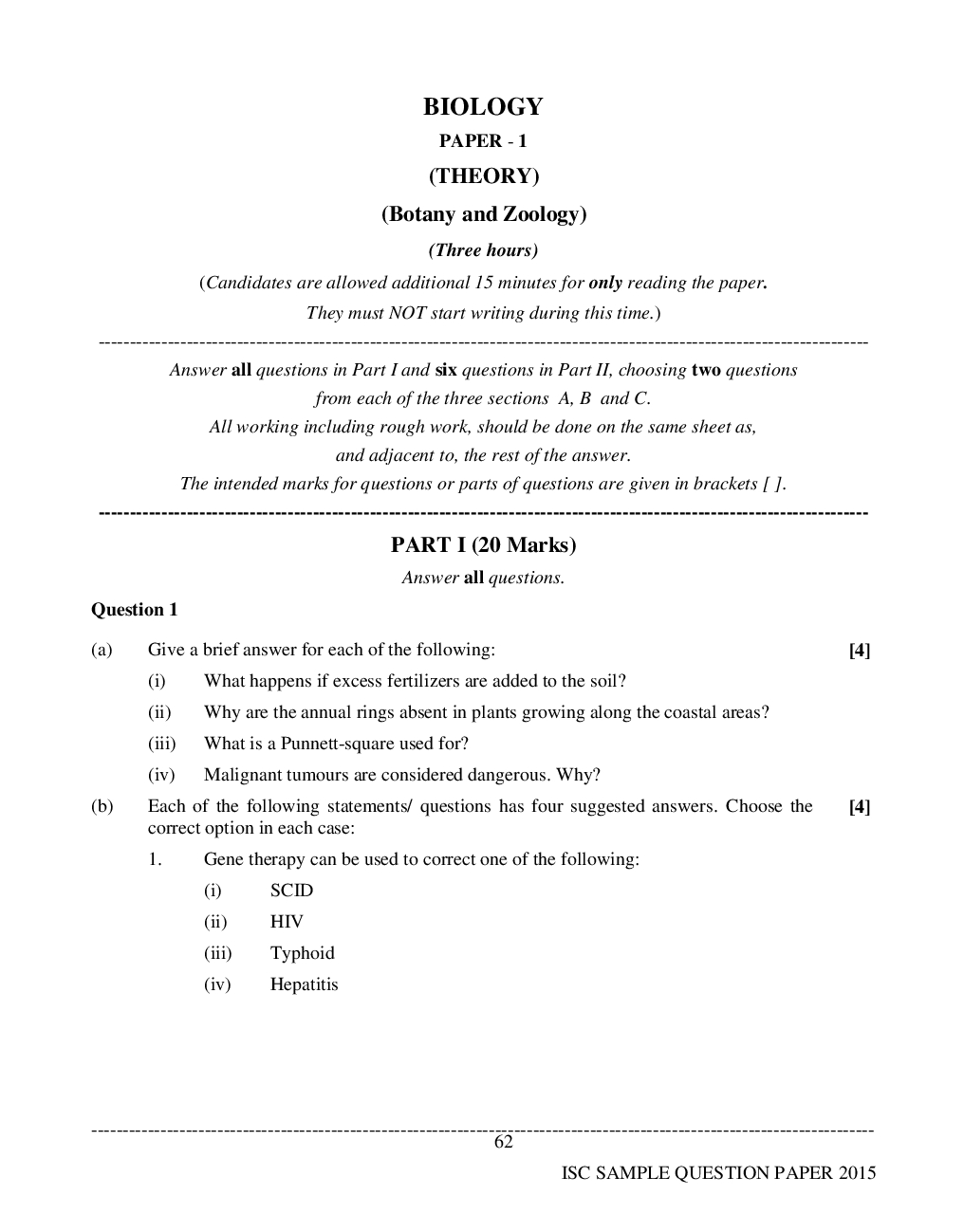 ISC Sample Question Papers For Class 12 Biology - Page 2