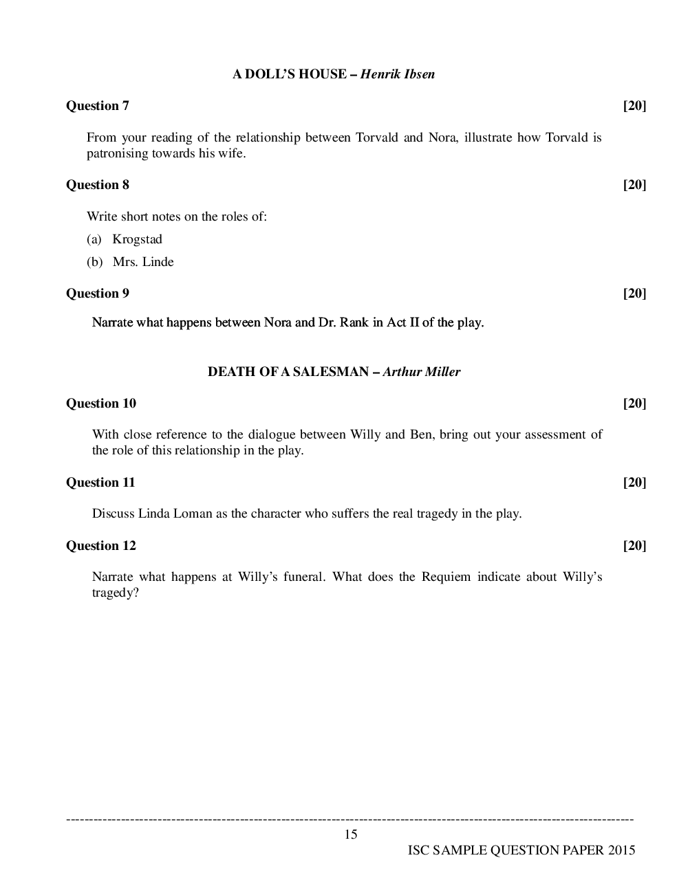 ISC Sample Question Papers For Class 12 Elective English - Page 3