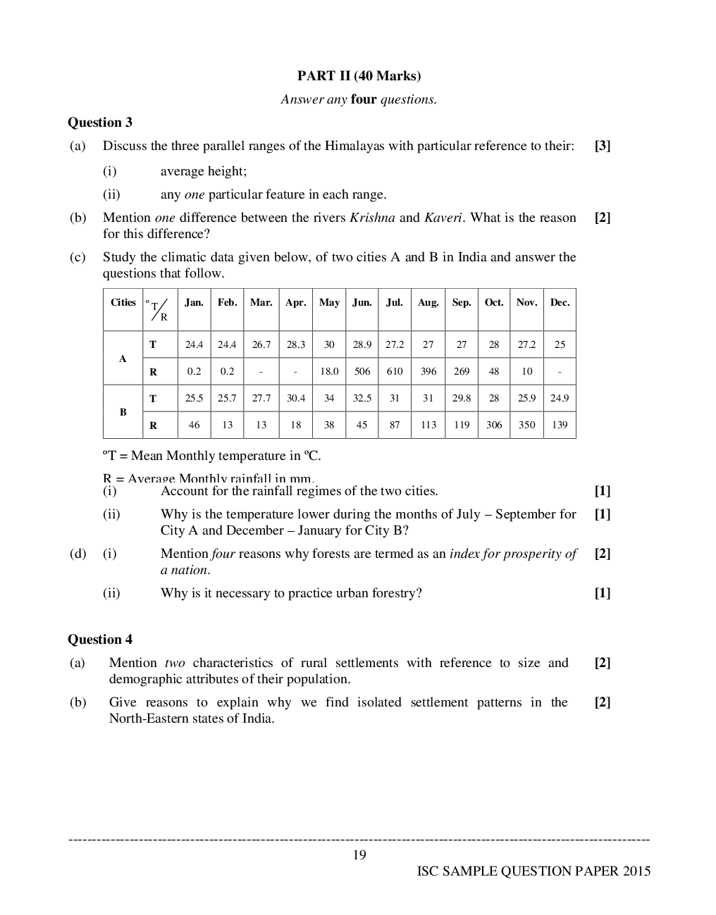 ISC Sample Question Papers For Class 12 Geography - Page 4