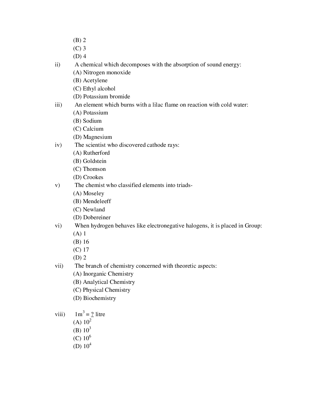 ICSE Question Papers For Class 9 Chemistry - Page 3
