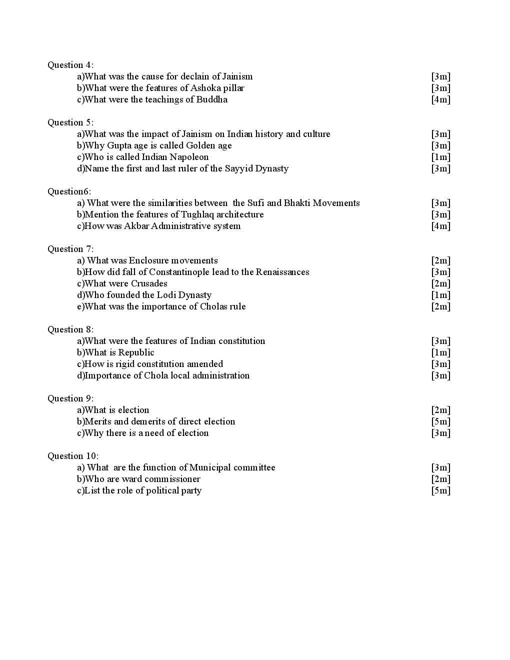 ICSE Question Papers For Class 9 History and Civics - Page 5