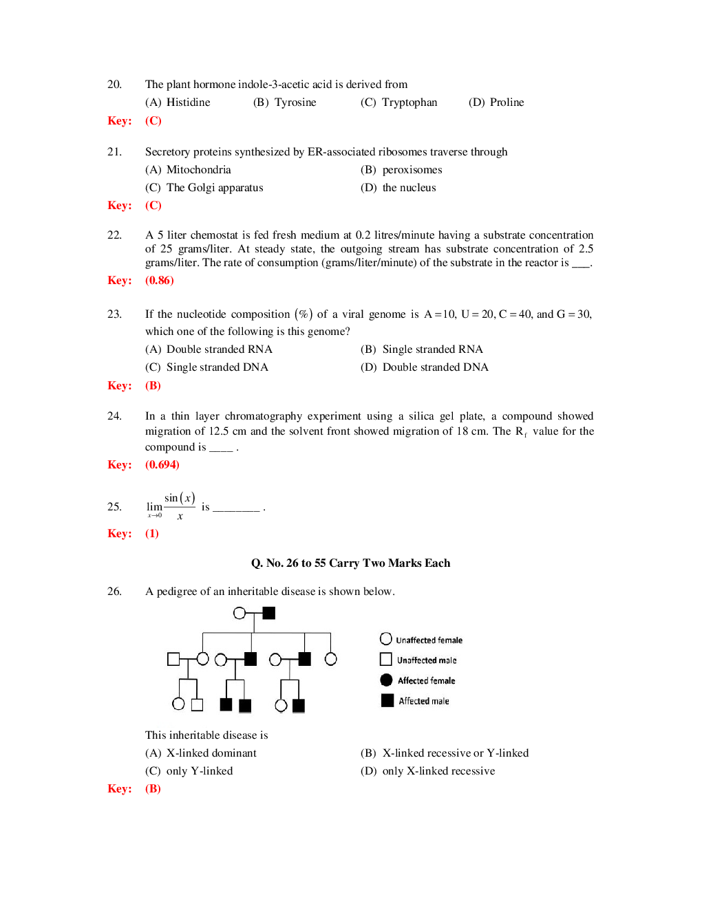 GATE Biotechnology Previous Year Question Papers With Answers (2017-2012) - Page 5