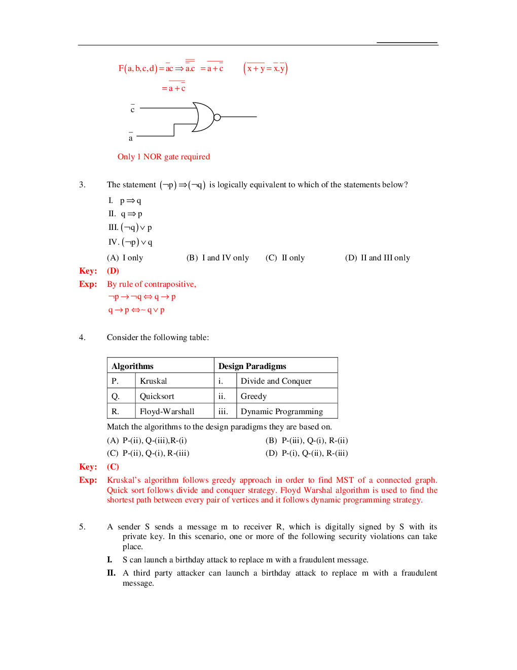 Download gate previous year question papers computer science and 