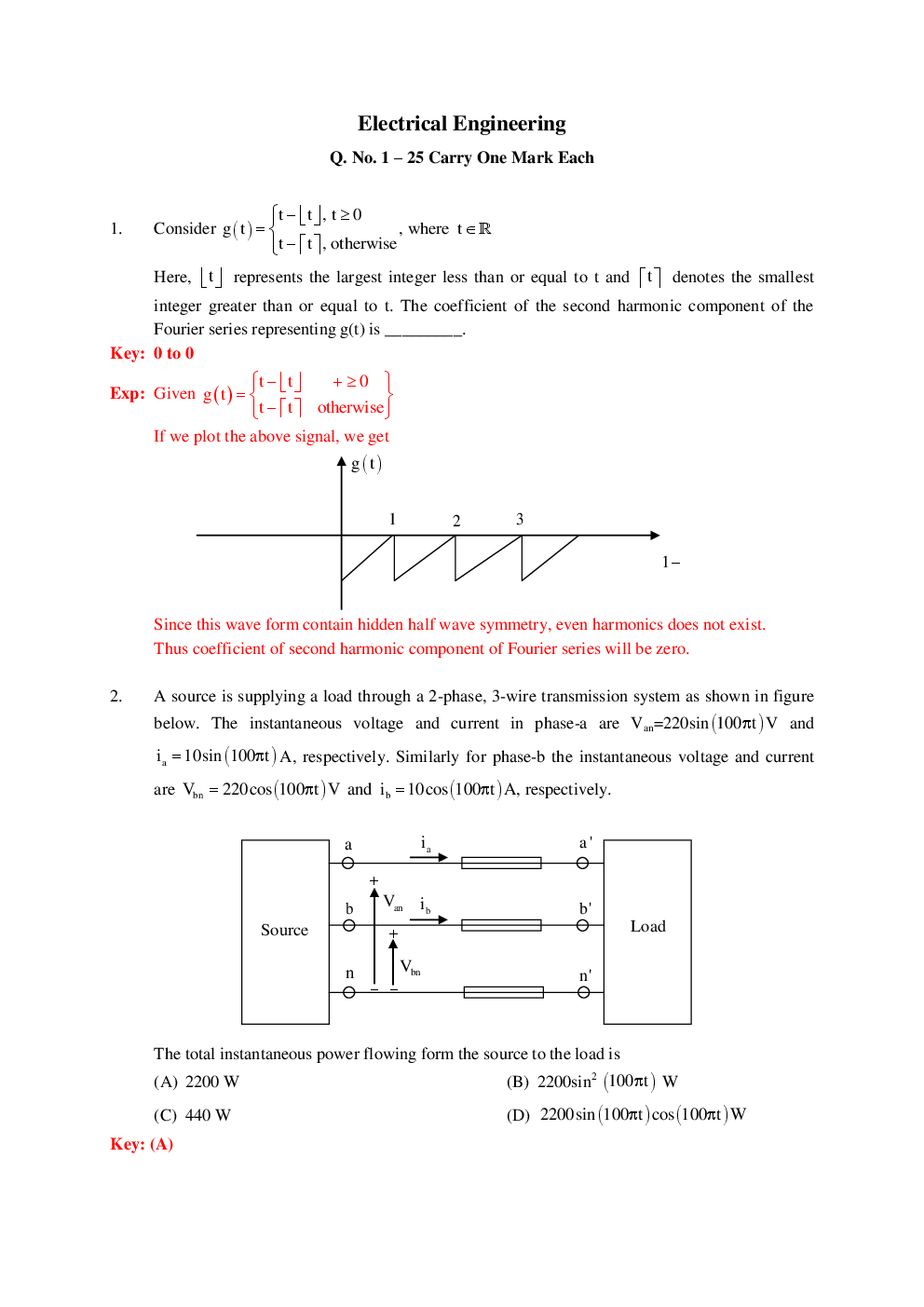 GATE Electrical Engineering Previous Year Question Papers With Answers (2017-2012) - Page 2