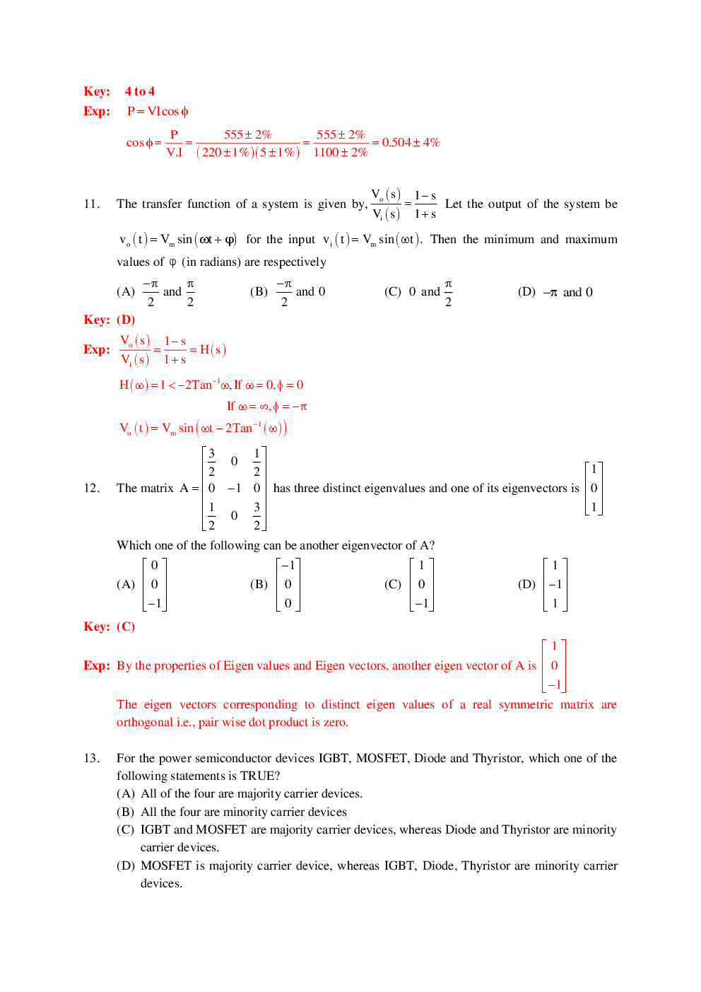 Download Free GATE Electrical Engineering Previous Year Question Papers