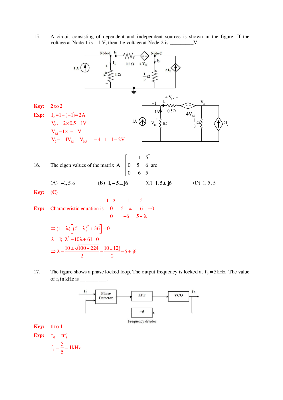 Download Free GATE Instrumentation Engineering Previous Year Question