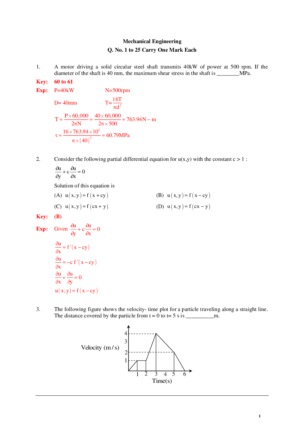 GATE Mechanical Engineering Previous Year Question Papers With Answers (2017-2012) - Page 2