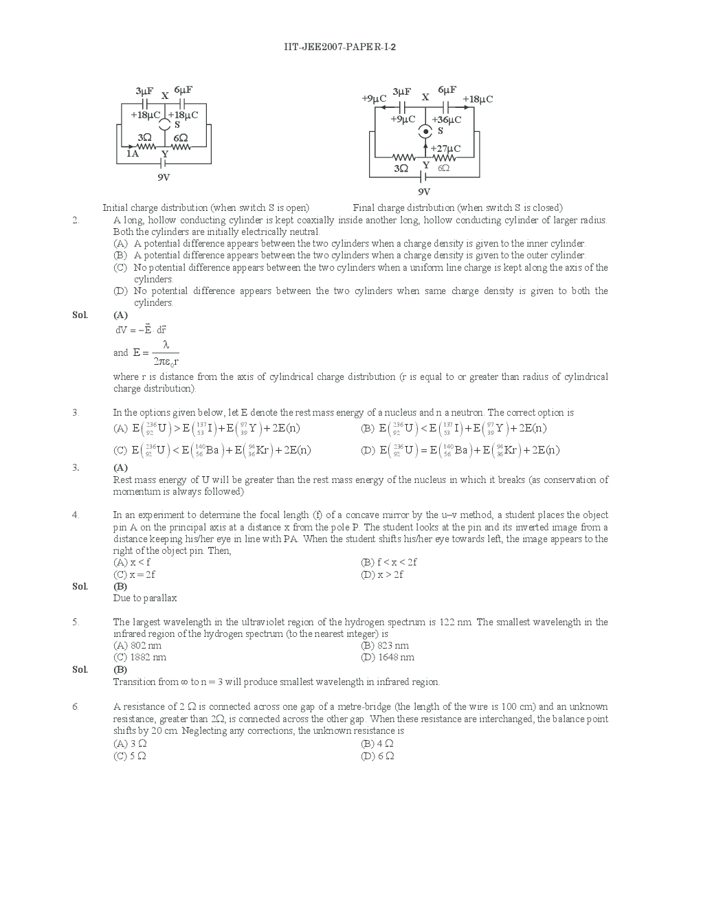 IIT JEE QUESTION PAPERS PAPER 1 WITH SOLUTIONS 2007 - Page 3