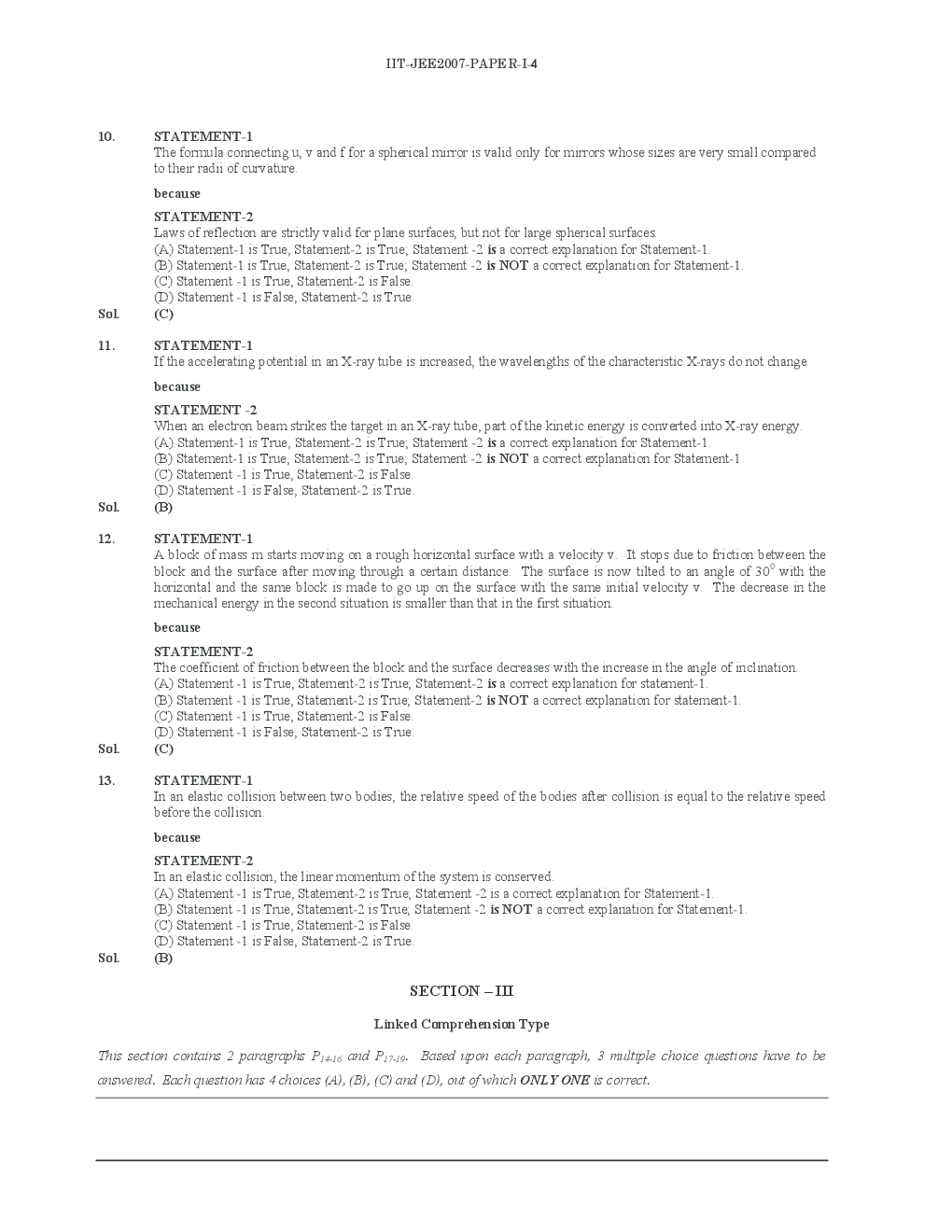 IIT JEE QUESTION PAPERS PAPER 1 WITH SOLUTIONS 2007 - Page 5