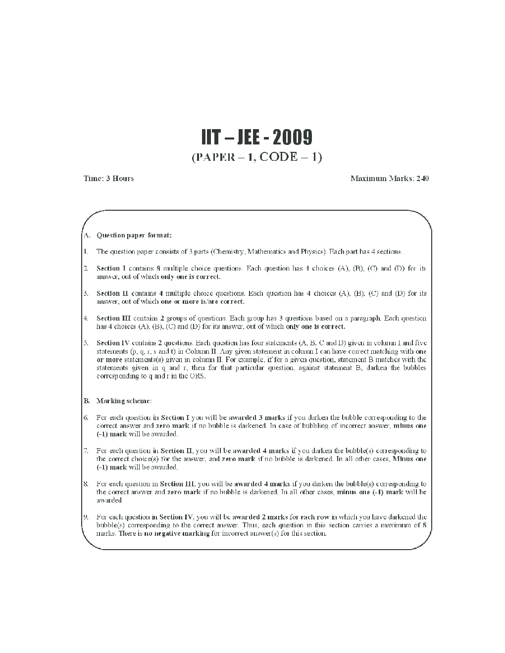 IIT JEE QUESTION PAPERS PAPER 1 WITH SOLUTIONS 2009 - Page 2