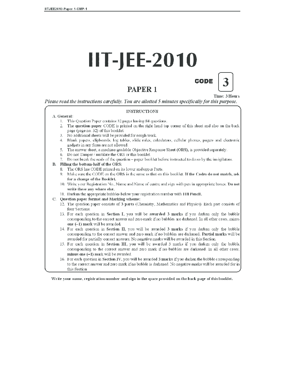 IIT JEE QUESTION PAPERS PAPER 1 WITH SOLUTIONS 2010 - Page 2