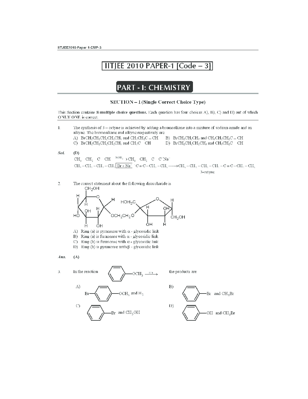 IIT JEE QUESTION PAPERS PAPER 1 WITH SOLUTIONS 2010 - Page 4