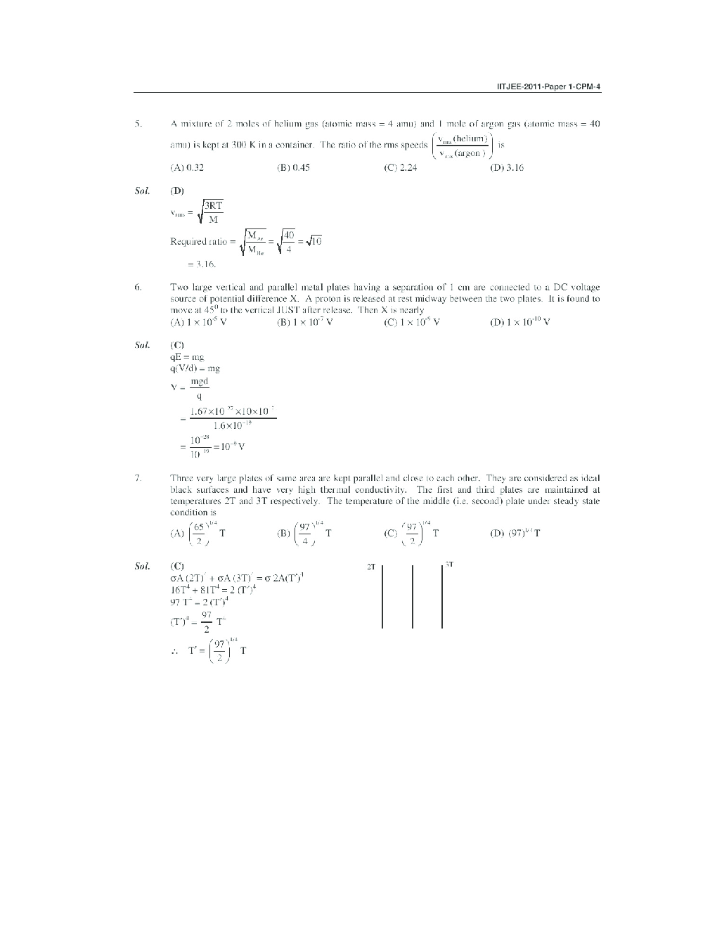 IIT JEE QUESTION PAPERS PAPER 1 WITH SOLUTIONS 2012 - Page 5