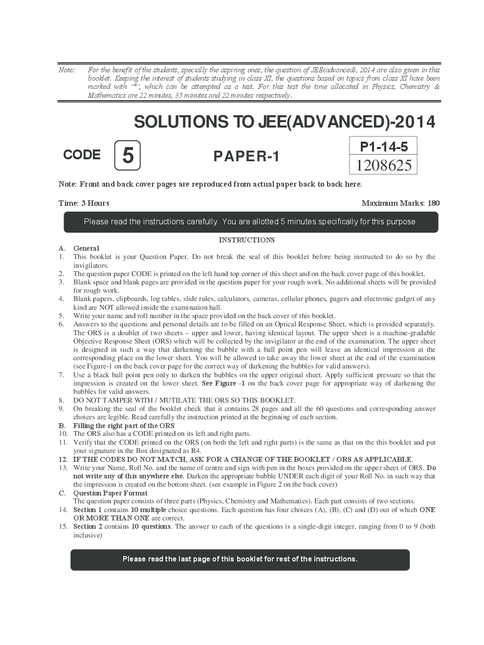 IIT JEE QUESTION PAPERS PAPER 1 WITH SOLUTIONS 2014 - Page 2