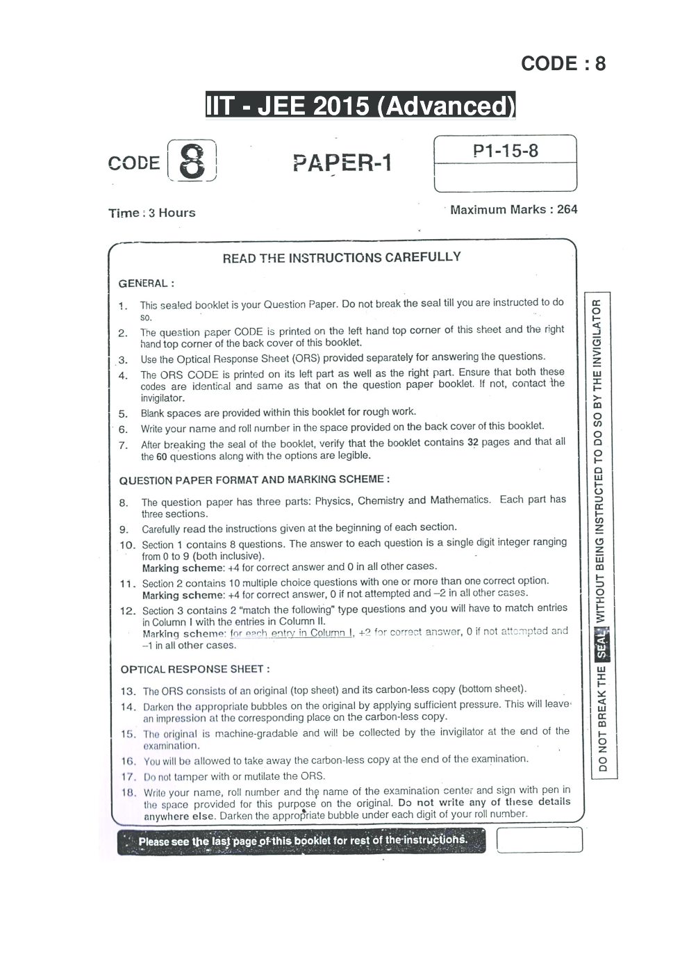 IIT JEE QUESTION PAPERS PAPER 1 WITH SOLUTIONS 2015 - Page 2