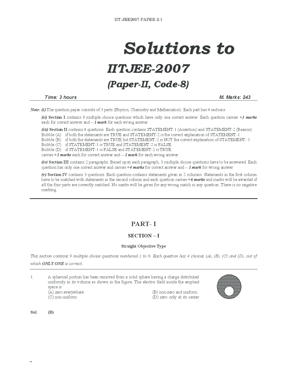 IIT JEE QUESTION PAPERS PAPER 2 WITH SOLUTIONS 2007 - Page 2