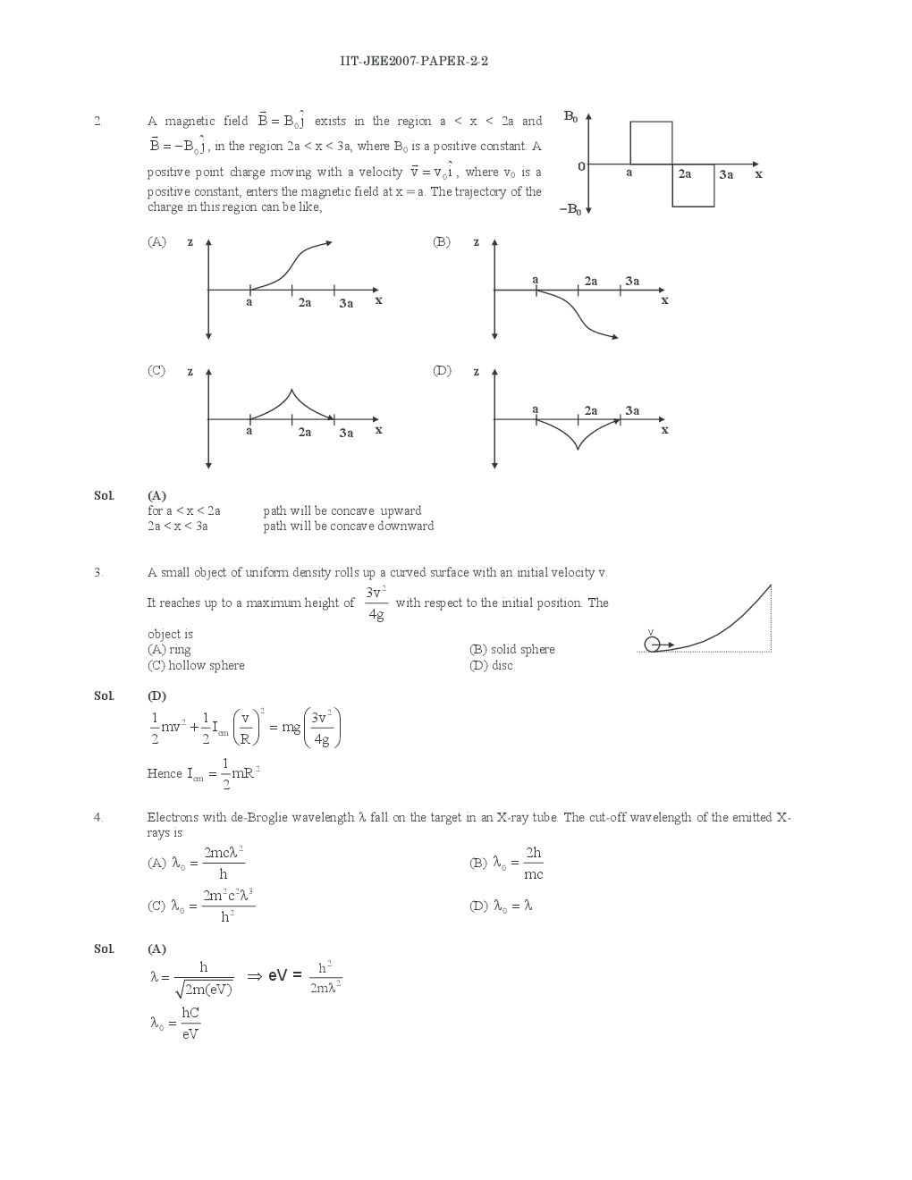 IIT JEE QUESTION PAPERS PAPER 2 WITH SOLUTIONS 2007 - Page 3