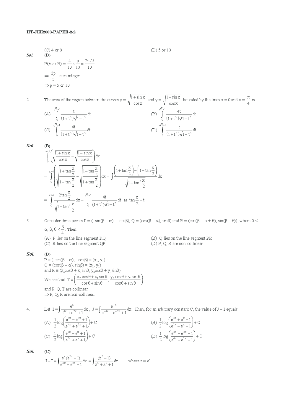 IIT JEE QUESTION PAPERS PAPER 2 WITH SOLUTIONS 2008 - Page 3